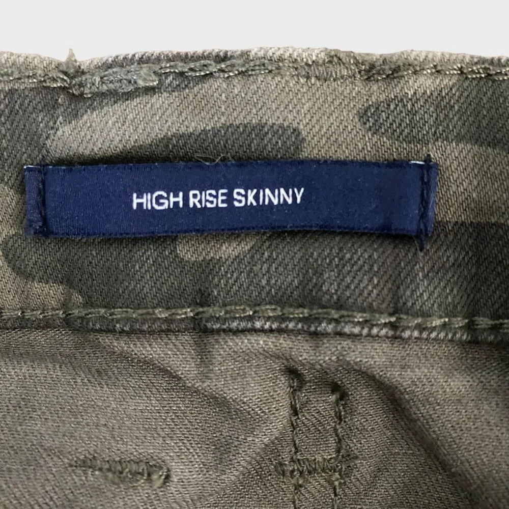 Calvin Klein Camo High-Rise Skinny Jeans Women's 31 Army Green Ankle-Zip Denim - Picture 9 of 11